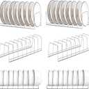 6PCS Stainless Steel Plate Organizer for Cabinet,Pot Lid Organizer Pot Lid Rack Holder Rest Storage for Cutting Boards,Bakeware,Cooling Racks,Pots & Pans,Serving Trays and Reusable Containers