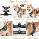 rabbitgoo Dog Harness No Pull with 2 Leash Clips, Adjustable Soft Padded, Reflective Oxford No Choke Pet Vest with Easy Control Handle for Medium Sized Dogs, Beige, M
