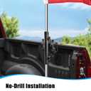 Truck Bed Flag Pole Mount, No Drilling Flagpole Holder for Pickup Truck Bed Side, Fits up to 1.25 inch Poles, Universal Fit for Most Trucks