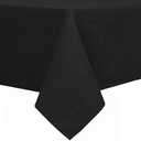 Hiasan Faux Linen Rectangle Tablecloth - Wrinkle and Stain Resistant Washable Table Cloth for Kitchen Dining Room Holiday Table Cover for Dinner, Black, 60 x 140 Inch