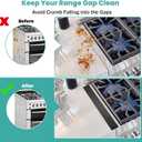 Stove Gap Covers 2PCS, Stove Gap Filler Stainless Steel,13.8'' to 27.5'' Adjustable Length,Range Trim Kit,Oven Stove Gap Guard Between Stovetop and Counter,Easy to Clean Heat Resistant, Black