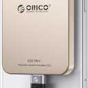 ORICO 1TB Magnetic External SSD, Aluminum Alloy, Up to 2000MB/s, 4K 120Hz ProRes HDR Record and Store, External Solid State Drive, Compatible with iPhone 17 16 Pro Max, Tablet, Computer - K20MINI Gold