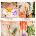 RONGTAI Girls 3D Dress for Girls Printed Short Sleeves Casual Summer Dresses with Pockets for 4-15Y Kids Outfits (6-7 Years, Flower-01)