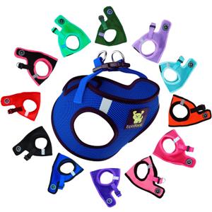 EcoBark Step in Dog Harness - Reflective Soft Luxurious Mesh Dog Harnesses for XXS, XS, Small, and Medium Dogs - Eco-Friendly Comfort Secure Halter No Pull Adjustable Pet Vest (Royal Blue, Small) (Small- 7 to 10 lbs - Chest Up to 14 in (Pack of 1))