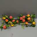 Daifunli 10 Pcs Artificial Peach Branches Realistic Artificial Peach Fruits with Green Leaves Simulation Branches Decoration for Vase Home Party Decoration (2 Peaches,14.96 Inch)