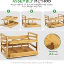 Bamboo Rolling Can Organizer for Pantry, Stackable 2 Tier Canned Food Organizer Rack for Storage, Kitchen Cabinet, Can Holders Dispensers for Pantry Up To 27 Cans