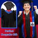 JaGely Country Flag Graduation Stole Sash Honor Cords Class of 2026 First Generation Grad Stole for International Students