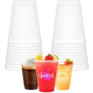 Concession Essentials – 16oz Frost Flex Plastic Cups – Shatterproof Reusable Drinkware for Parties, Weddings & Events – 25 Pack, 16oz-25ct