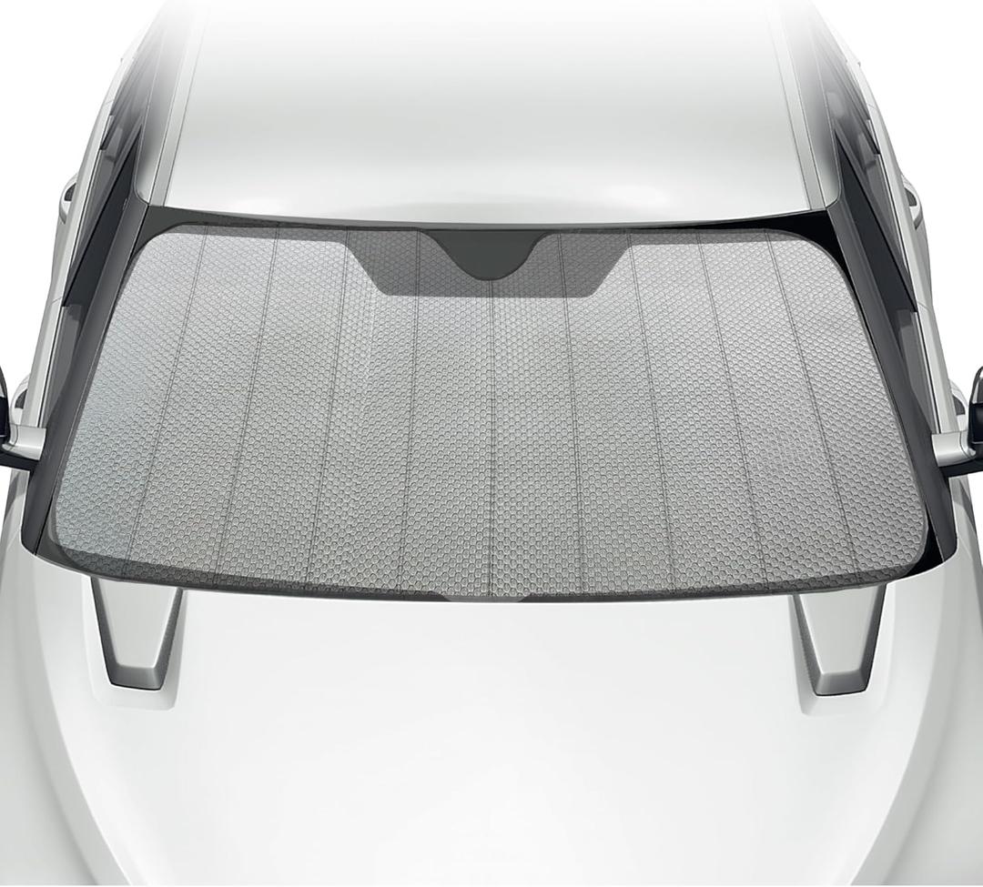 BDK Car Windshield Sun Shade - Jumbo Size Accordion Fold Style - Heatshield Sunshade for Car, Truck, SUV - Front Windshield - 65 x 27 in