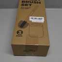 Toilet Brush, 3 Pack Toilet Brush and Holder Set Bathroom Accessories, Toilet Bowl Brush and Holder with 3 Crevice Brush for Bathroom, Toilet Scrubber Brush (Black)