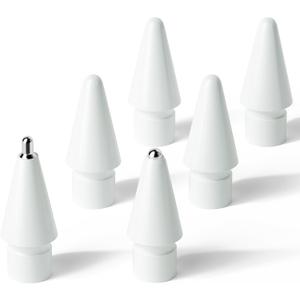 5 x Upgraded Replacement Tips for Apple Pencil 1/2/Pro/USB-C, Mix Metal Tips for Apple Pencil Compatible Nibs with All Generation (6 Pack)