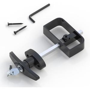 SKYSEN Shed Door Lock Latch, Shed Door T Handle Lock, 5-1/2" Steam- 2 Keys- Shed Door Hardware- Black(Shed Lock-1)