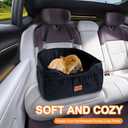 Vivifying Dog Car Seat for Small & Medium Dogs, Detachable & Washable Booster Seat for Pets Up to 30lbs, Travel Bed with Storage Pockets and Safety Belt Black