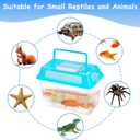 20 Pack Plastic Fish Tank with Handle, Small Reptile Terrariums Carrier Cage, Tarantula Enclosure Snake Breeding Case, Mini Fish Box for Pets (5.9" x 3.5" x 4.3")