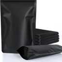 FireKylin 100 Pack Resealable Stand Up Bags,7.1" x 10.2" Smell Proof Pouch Sealable Foil Pouch Bags for Packaging (Black)