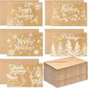 Holiday Greeting Cards - 36 Pack, 4 x 6 In Kraft Paper, Bulk Holiday Card Pack with Envelopes & Assorted Cute Designs