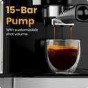 Chefman Chefman CraftBrew Espresso Machine, 15 Bar Pump Digital Coffee Maker with Steam Rod for Lattes and Cappuccino, Compact with 1.8L Removable Water Tank - Stainless Steel