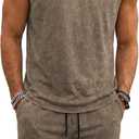 JMIERR Men's Vintage Acid Wash Two Piece Set Tank Top and Shorts