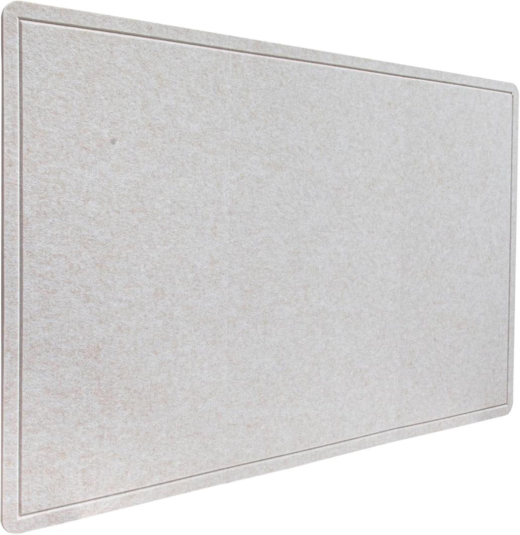Foldable Bulletin Board 48x36 Large, Felt Cork Board for Wall with Adhesive Tape, Fabric Pin Board for Office, Home, School, Classroom, Kitchen, Dorm Room, Includes 30 Pins, Ivory Tan
