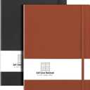 B5 College Ruled Notebook Softcover Journals (2-Pack)- AHGXG Large Composition Notebook 7.6 x 10 inch with Thick 100gsm Lined Paper, Total 408 Numbered Pages, Black Brown