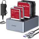 ORICO USBC Hard Drive Docking Station with Offline Clone 4 Bay Aluminum USB 3.2 Gen 1 for 2.5''/3.5'' SSD HDD Up to 20TB(4*20) 6646C3