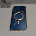 [Full Camera Protection& Mechanical Lock]Magnetic Privacy Case for iPhone 14 Pro Max[Compatible with MagSafe][CD Metal Ring]Full Body Shockproof Metal Bumper, 9H Anti Peeping Glass Cover-Gold