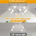 33" Modern Chandelier Ceiling Light Fixture, 12-Light Sputnik Chandeliers Brushed Nickel Mid Century Chandelier Over Table, Height Adjustable Chandeliers for Dining Room Living (Bulbs Not Included)
