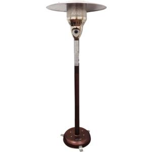 Hiland NG-HB Tall Natural Gas Patio Heater, 41,000 BTU, 33" Heat Shield, Built In Ground Fixtures, Hammered Bronze