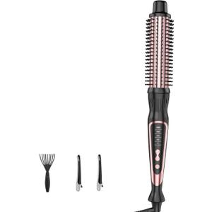Thermal Brush, Heated Round Brush & Curling Iron with Ceramic Ionic Technology, Hair Tools for Volumizing & Styling, Travel-Friendly Hot Comb with Adjustable TemperatureRose Gold 1.25 inch