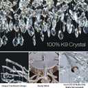 Modern Tree Branch Crystal Chandelier 18'' Luxury Matte Black Crystal Chandeliers 6-Light Crystals Pendant Chandeliers for Dining Room Kitchen Bedroom Foyer Entryway, A-Round-D 18 Inch