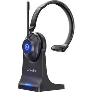 Bluetooth Wireless Headset with Mic for Work, Advanced Noise Reduction Microphone, Clear Calls - Comfortable On-Ear Headphones, Bluetooth 5.3, Applicable to Laptop, PC, Zoom(NO USB Dongle Included) (Black)