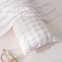 Faux Fur Body Pillow Cover, Super Soft Fuzzy Plush Bedding Pillow Long Pillowcases 1 Pieces, Chic Striped Plaid Geometry Decorative White Body Pillowcase for Couch, Bed, 20 x 54 Inches