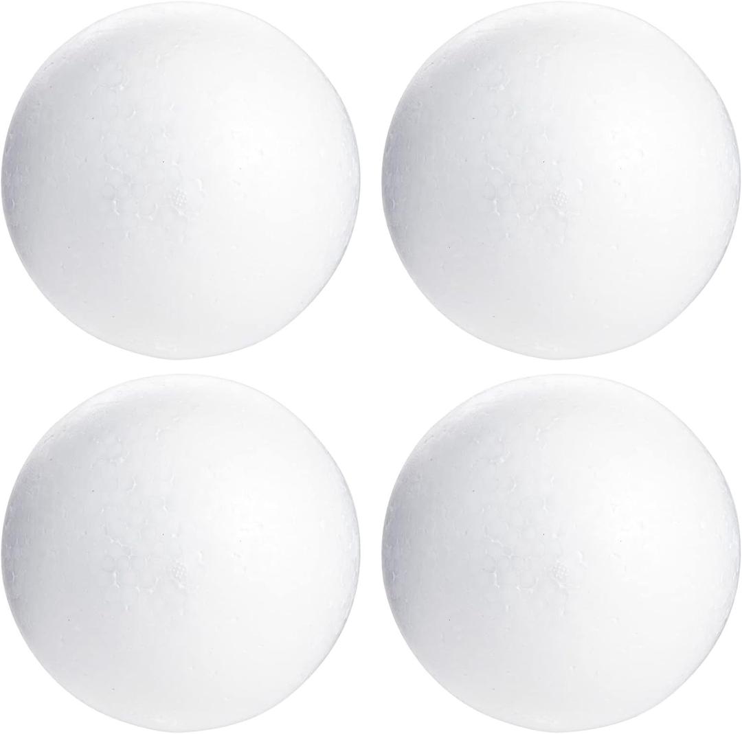 Bright Creations Foam Balls - 5-Inch, White, 4 Pack - Craft Foam Spheres for DIY Craft Projects, Floral Arrangements & DIY Ornaments