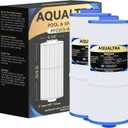 AQUALTRA Spa Filter Compatible with 5CH-352, PPM35SC-F2M, Marquis Spa 20042, 20092, FC-0196, 35 sq.ft. 5 1/4" x 12 3/16” Screw in Hot Tub Filter (2" Male MPT Thread) 2 Pack
