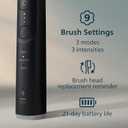 Philips Sonicare 6500 Series Electric Toothbrush - Next-Generation Sonicare Technology, Pressure Sensor, 9 Brushing Settings, SmarTimer, BrushPacer, 21-Day Runtime, Travel Case, Black, HX7411/08