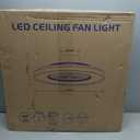 24" Bladeless Ceiling Fan with Light Remote, Low Profile Ceiling Fans with App Control, Smart Modern Ceiling Fans with Lights, 3 Dimmable LED Light for Bedroom, Living Room White