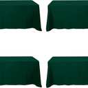 BRILLMAX 4 Pack Hunter Green Tablecloths for 6 Foot Rectangle Tables 90 x 132 Inch - 6ft Rectangular Bulk Linen Polyester Fabric Washable Cloth Cover for Wedding Reception Banquet Birthday Party