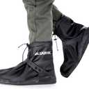 Waterproof Boot Covers, Reusable Rain Shoe Covers Non-Slip Waterproof Shoes Boots for Outdoor Cycling Camping Fishing Travel (X-Large, Black)