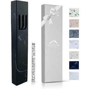 A&S Modern Stone Mezuzah Case Design, Mezuza Cover for Scroll Protection, Easy Peel and Stick Houswarming Gift and Home Blessing (6 Inches)