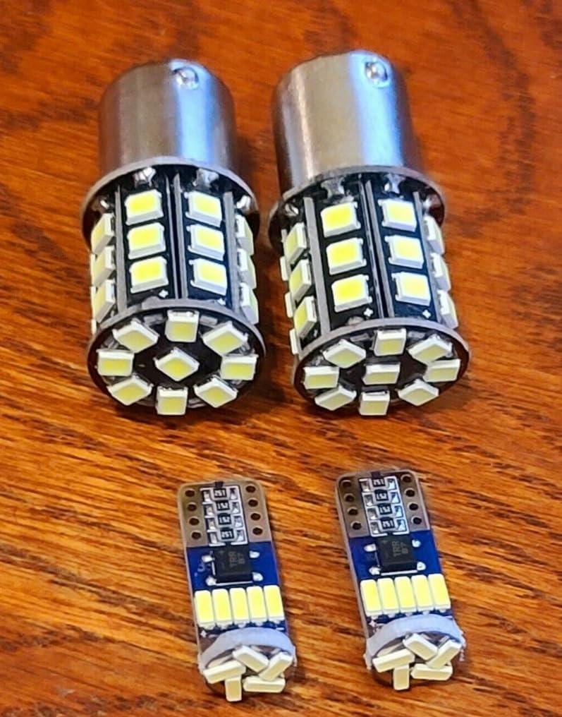 GaRcan Front & Rear LED light bulbs for 425 445 455 headlights AD2062R AM35424, Replacement for John Deere OEM