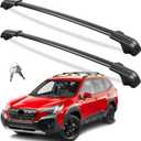 FengYu 330lbs Heavy Duty Lockable Roof Rack Cross Bars Compatible with Subaru Forester Wilderness 2022-2026, All-Metal Aluminum Roof Aluminum Roof Rails Crossbars Black Rooftop Cargo Luggage