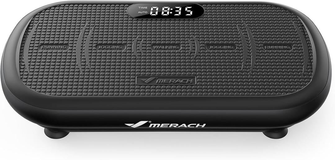 MERACH Vibration Plate Exercise Machine, Vibration Plate 440 Lbs Capacity, Bluetooth and Silicone Pedal, Stimulate Deep Fat, Vibration Plate for Lymphatic Drainage, Vibrating for Weight Loss