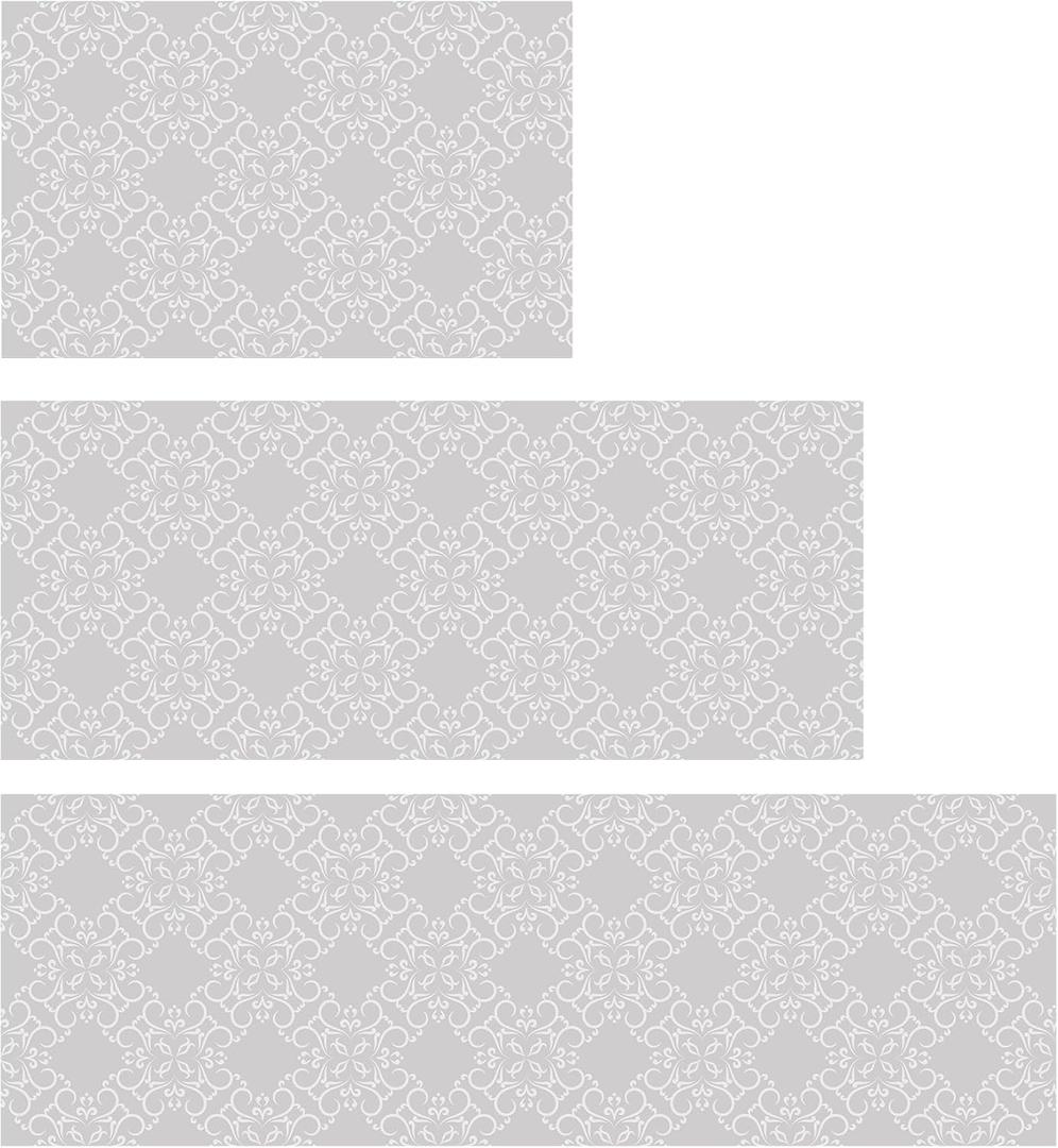 Kitchen Rugs Sets of 3 Non Slip Washable Grey Kitchen Mats for Floor 3 Piece Set Kitchen Rug Set Runner Rugs Absorbent for Hallways Home Party Decoration