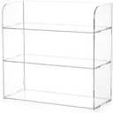 Jusalpha 3 Tier Clear Acrylic Organizer Shelf for Cosmetic Perfume Skincare Makeup Toy Spices Standing Tabletop Vanity Tray Shelf Multifunctional Sturdy Display Showcase (12''x 4''x 12'')…