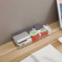 Yesesion 2 Pack Plastic Cable Management Box with Removable Dividers, Clear Cord Storage Organizer with 20 Wire Ties for Desk Drawer, Office Supplies, Electronic Accessories, Battery, Phone Charger