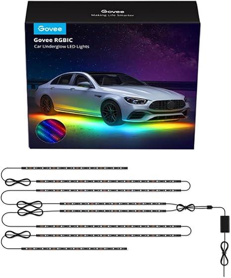 Govee Car Underglow Lights, 8 pcs RGBIC Under Car Lights with 16 Million Colors and 45 Scene Modes, Exterior Car Lights with App Control, 3 Music Modes LED Lights for Cars, SUVs, Trucks, DC 12-24V | 16 Million Colors, 45 Scene Modes, 3 Music Modes, for Cars, SUVs, Trucks, DC 12-24V