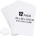 ToLanbbt 12 Pack White Foam Board, 24 x 36 x 3/16" Thick Foam Core Acid Free Poster Foamboard for Art Craft Projects, Painting, Displaying, Signage, Wedding, School