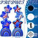 Fourluoo 2 Pcs 5.25 ft 4th of July Inflatable Star Outdoor Decoration Patriotic 250th Anniversary Light up Blow up Yard Decor Red White and Blue Inflatable Star for Memorial Day Party Garden Lawn Yard