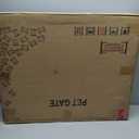 Vantas Folding No-Assembly Metal Pet Gate 120" Wide, 24" Extra Tall Dog Gate with Door Walk Through, Freestanding Accordion Puppy Gate Dog Door for Indoor & Outdoor, with 2PCS Support - White