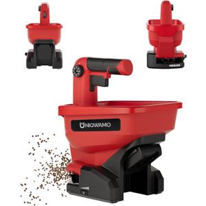 Uniqwamo Handheld Grass Seed Spreader Compatible for Milwaukee 18V Li-ion Battery, Grass Seeds, Rock Salt (Battery not Included) (Red)